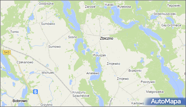 mapa Foluszek, Foluszek na mapie Targeo