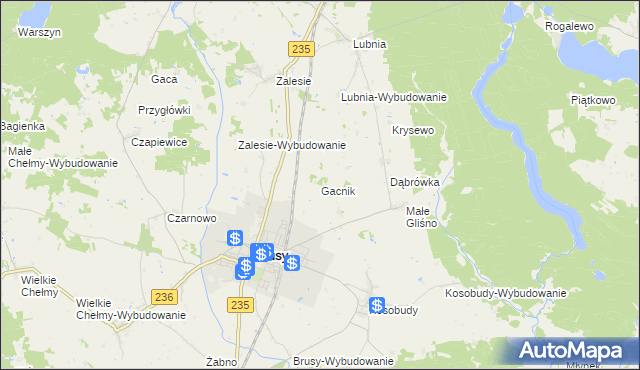 mapa Gacnik, Gacnik na mapie Targeo