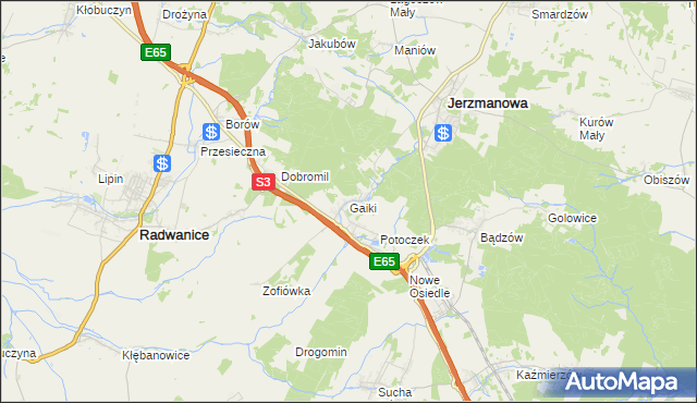 mapa Gaiki, Gaiki na mapie Targeo