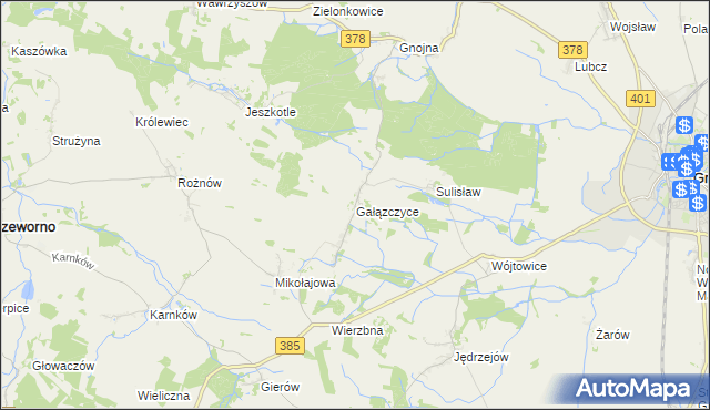mapa Gałązczyce, Gałązczyce na mapie Targeo