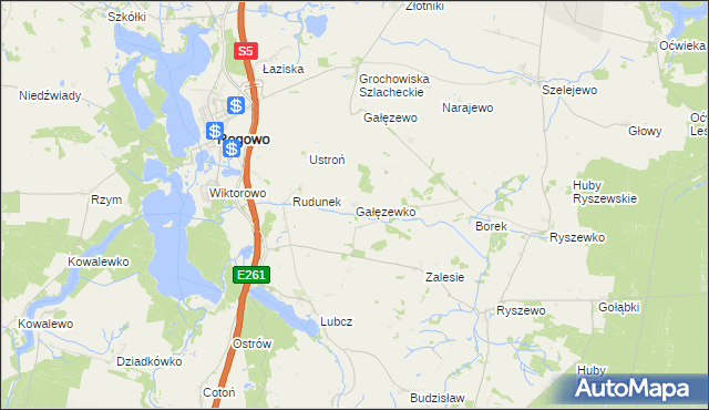 mapa Gałęzewko, Gałęzewko na mapie Targeo