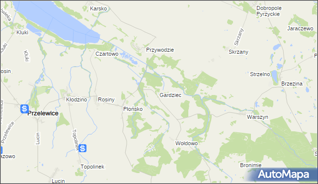 mapa Gardziec, Gardziec na mapie Targeo