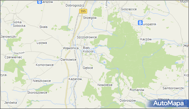 mapa Gębczyce, Gębczyce na mapie Targeo