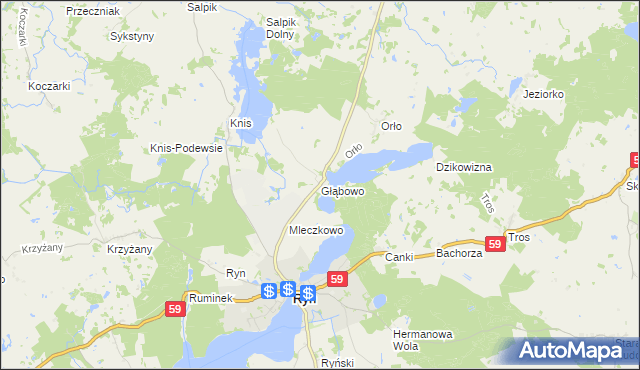 mapa Głąbowo, Głąbowo na mapie Targeo