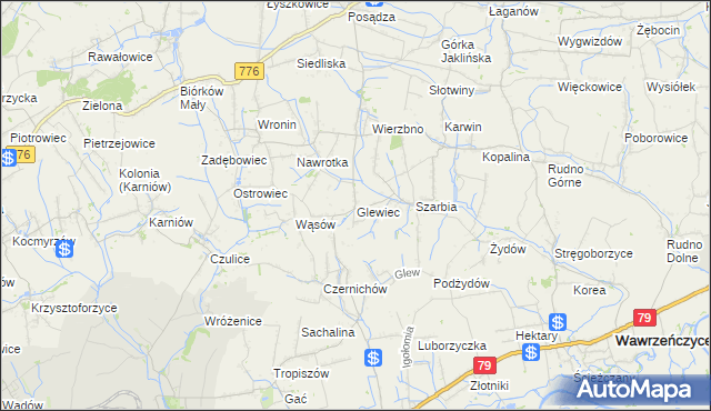 mapa Glewiec, Glewiec na mapie Targeo