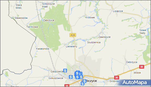 mapa Głubczyce-Sady, Głubczyce-Sady na mapie Targeo