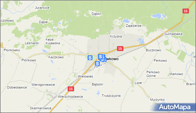 mapa Gniewkowo powiat inowrocławski, Gniewkowo powiat inowrocławski na mapie Targeo