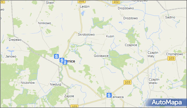 mapa Gocławice, Gocławice na mapie Targeo