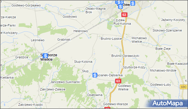 mapa Godlewo-Gudosze, Godlewo-Gudosze na mapie Targeo