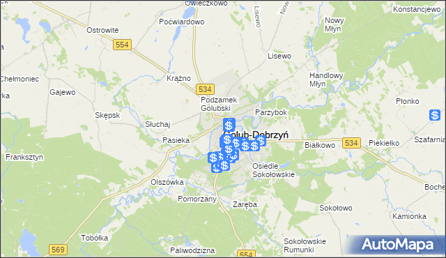 mapa Golub-Dobrzyń, Golub-Dobrzyń na mapie Targeo