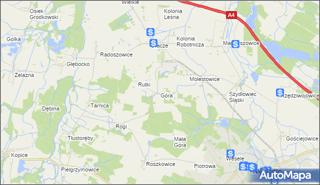 mapa Góra gmina Niemodlin, Góra gmina Niemodlin na mapie Targeo