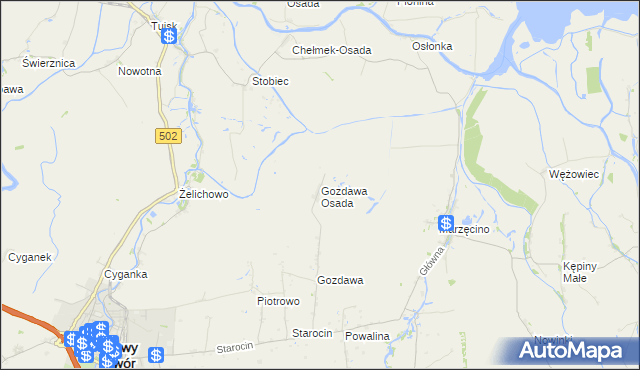 mapa Gozdawa Osada, Gozdawa Osada na mapie Targeo
