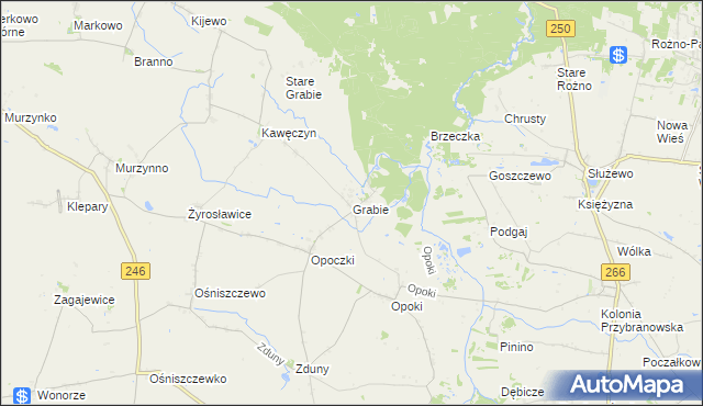 mapa Grabie gmina Aleksandrów Kujawski, Grabie gmina Aleksandrów Kujawski na mapie Targeo