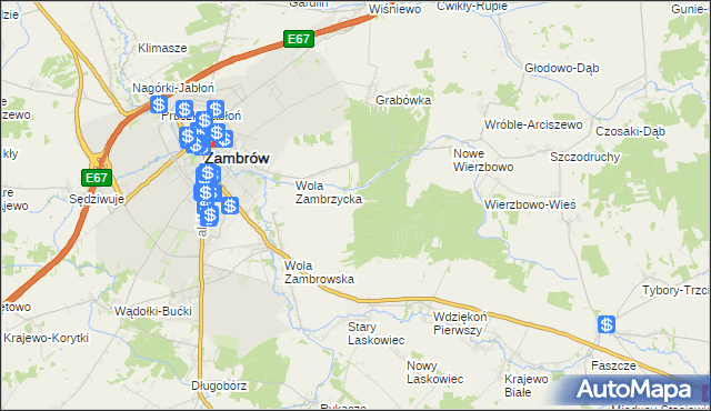 mapa Grabówka Gajówka, Grabówka Gajówka na mapie Targeo