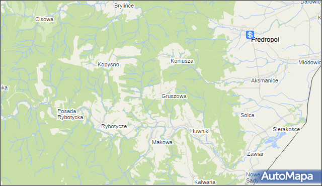 mapa Gruszowa, Gruszowa na mapie Targeo