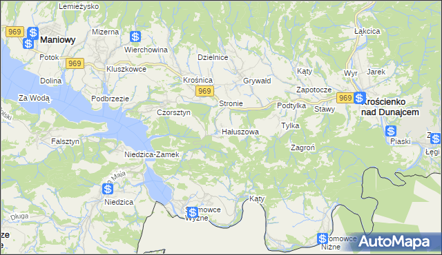 mapa Hałuszowa, Hałuszowa na mapie Targeo