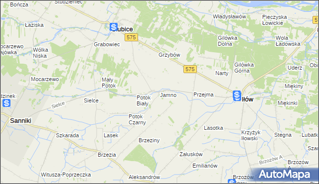 mapa Jamno gmina Słubice, Jamno gmina Słubice na mapie Targeo