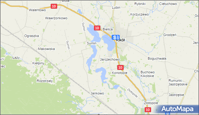 mapa Jarczechowo, Jarczechowo na mapie Targeo