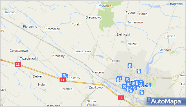 mapa Jarosławiec gmina Środa Wielkopolska, Jarosławiec gmina Środa Wielkopolska na mapie Targeo