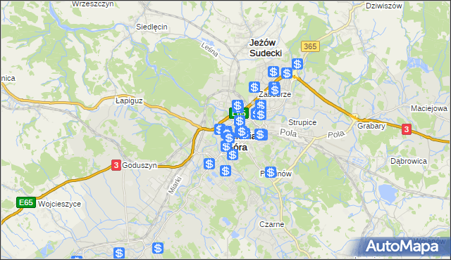 mapa Jelenia Góra, Jelenia Góra na mapie Targeo