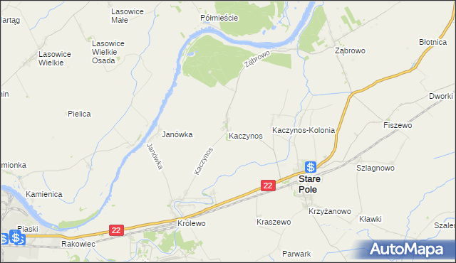mapa Kaczynos, Kaczynos na mapie Targeo