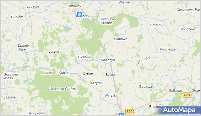 mapa Kałęczyn gmina Sońsk, Kałęczyn gmina Sońsk na mapie Targeo