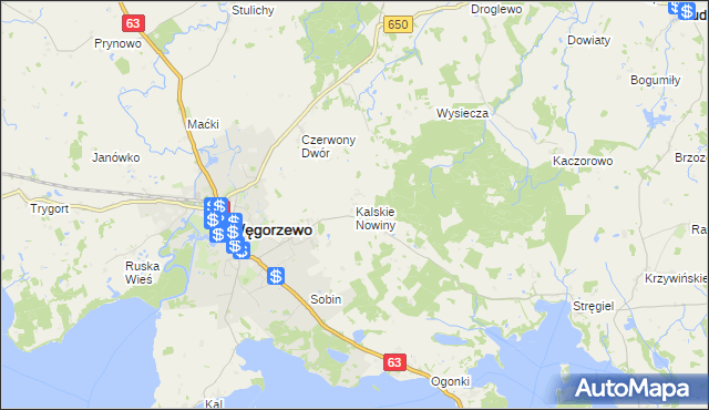 mapa Kalskie Nowiny, Kalskie Nowiny na mapie Targeo