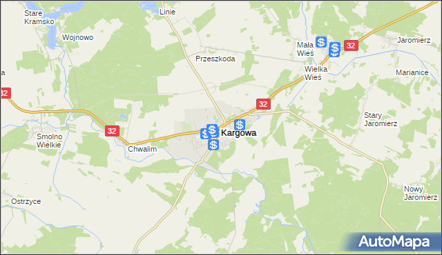 mapa Kargowa, Kargowa na mapie Targeo