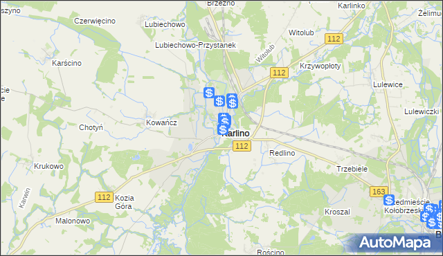 mapa Karlino, Karlino na mapie Targeo