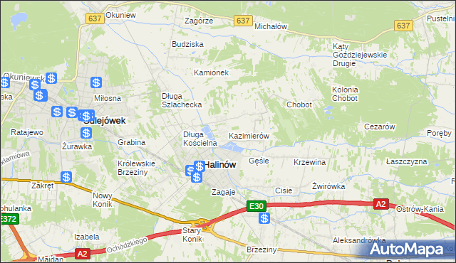 mapa Kazimierów gmina Halinów, Kazimierów gmina Halinów na mapie Targeo