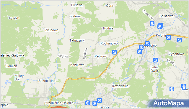 mapa Kębłowo gmina Luzino, Kębłowo gmina Luzino na mapie Targeo