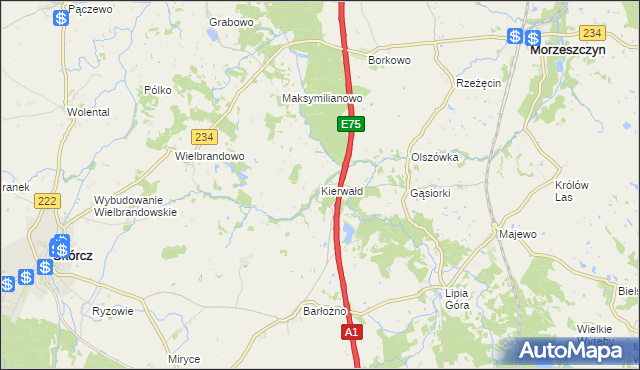 mapa Kierwałd, Kierwałd na mapie Targeo