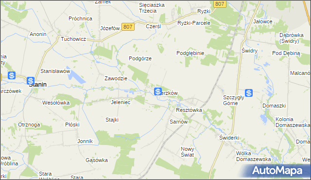 mapa Kierzków gmina Stanin, Kierzków gmina Stanin na mapie Targeo