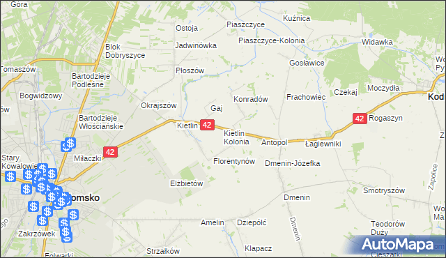 mapa Kietlin Kolonia, Kietlin Kolonia na mapie Targeo