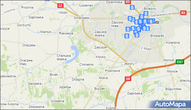 mapa Kłocko, Kłocko na mapie Targeo
