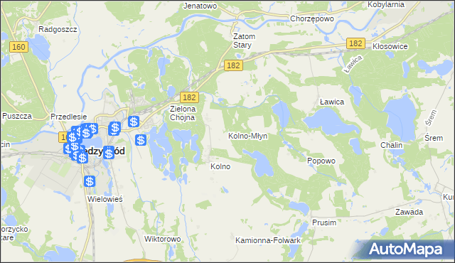 mapa Kolno-Młyn, Kolno-Młyn na mapie Targeo