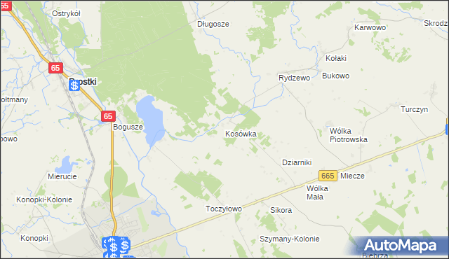 mapa Kosówka gmina Rajgród, Kosówka gmina Rajgród na mapie Targeo