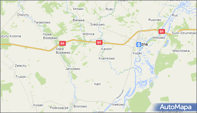 mapa Kramkowo, Kramkowo na mapie Targeo