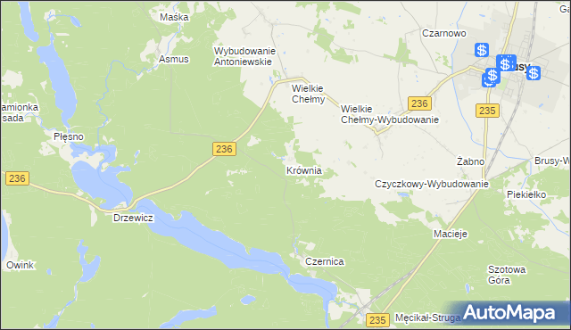 mapa Krównia, Krównia na mapie Targeo