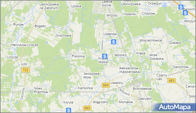 mapa Krupia Wólka, Krupia Wólka na mapie Targeo