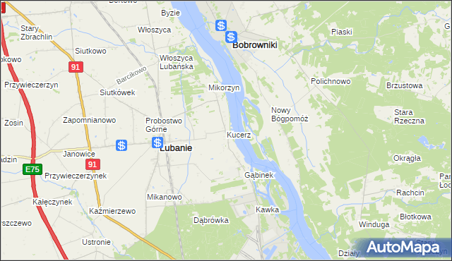 mapa Kucerz, Kucerz na mapie Targeo