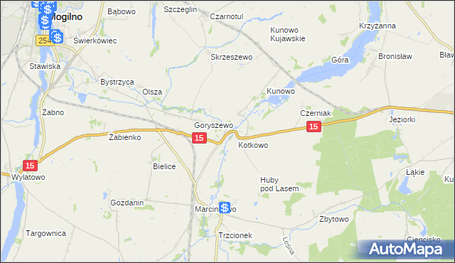 mapa Kwieciszewo, Kwieciszewo na mapie Targeo