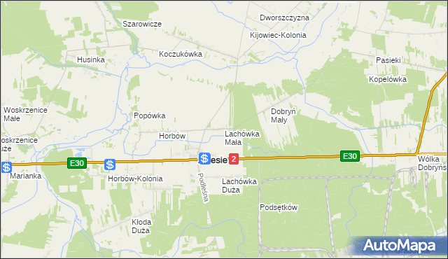 mapa Lachówka Mała, Lachówka Mała na mapie Targeo