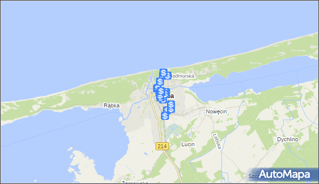 mapa Łeba, Łeba na mapie Targeo