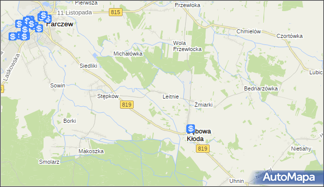 mapa Leitnie, Leitnie na mapie Targeo
