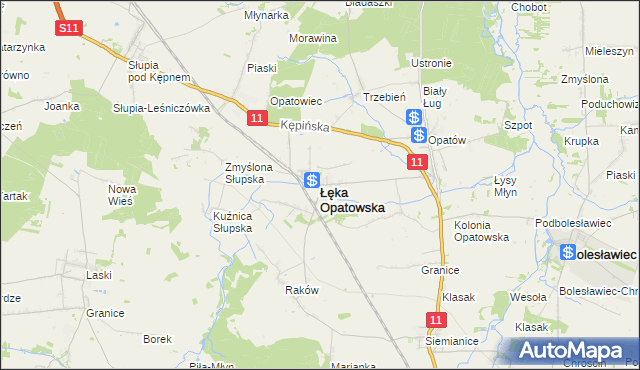 mapa Łęka Opatowska, Łęka Opatowska na mapie Targeo