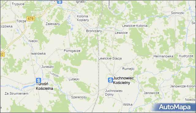 mapa Lewickie-Stacja, Lewickie-Stacja na mapie Targeo