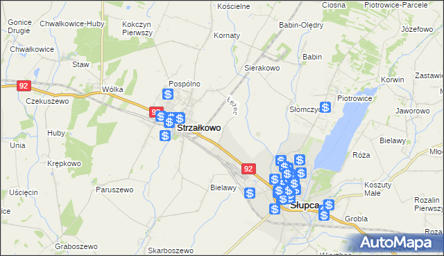 mapa Łężec gmina Strzałkowo, Łężec gmina Strzałkowo na mapie Targeo