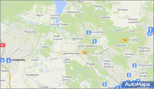 mapa Lgota-Nadwarcie, Lgota-Nadwarcie na mapie Targeo