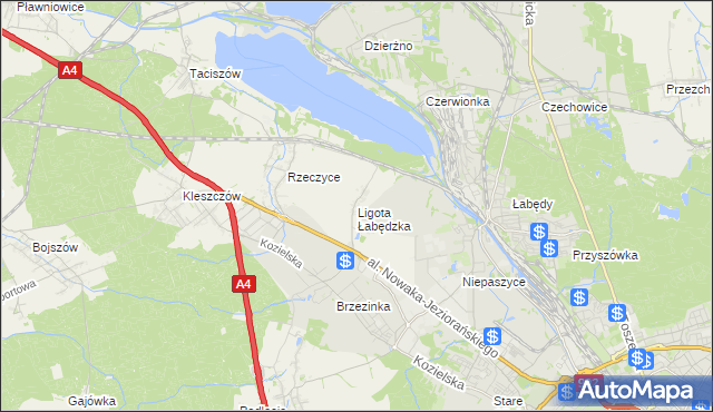 mapa Ligota Łabędzka, Ligota Łabędzka na mapie Targeo